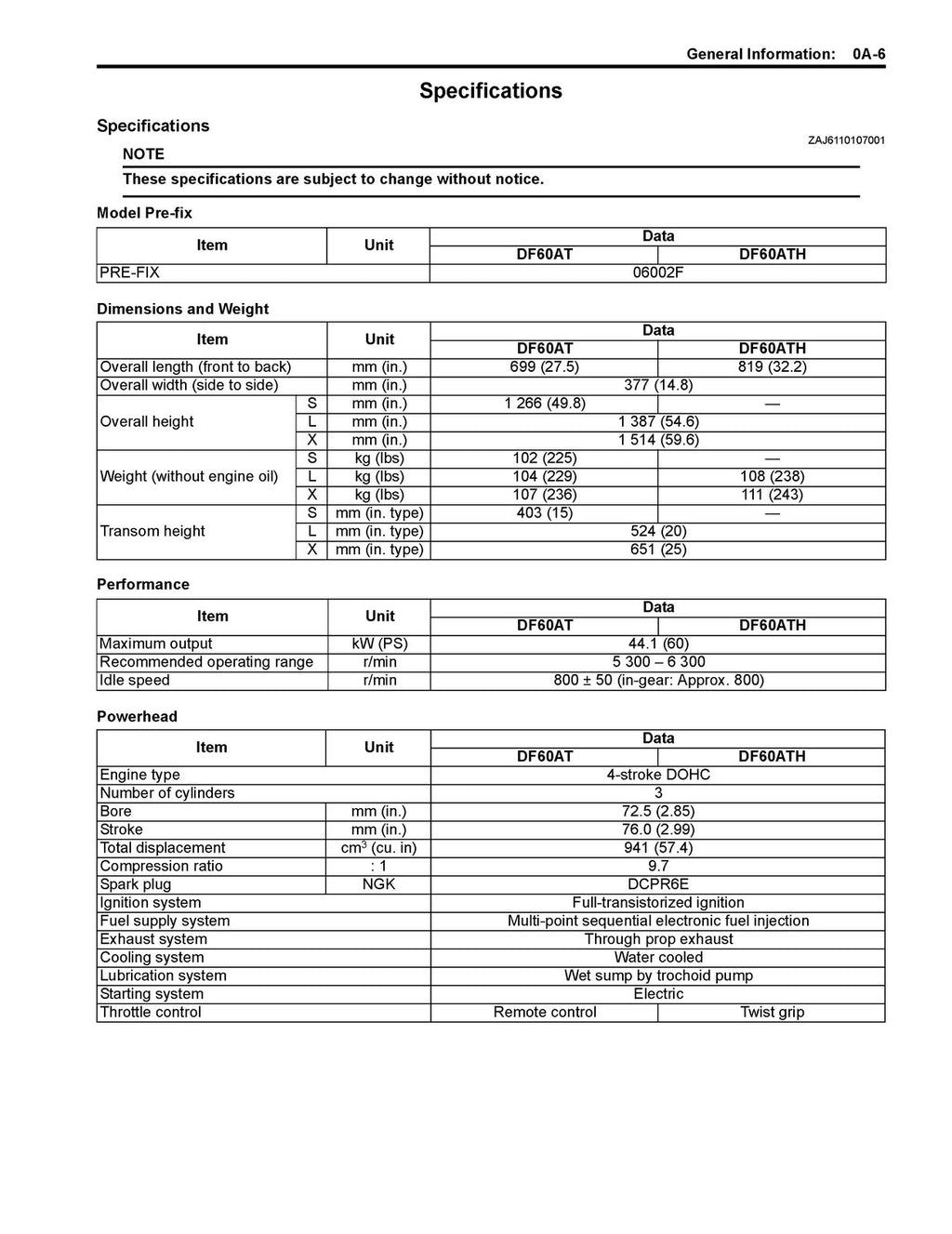 SUZUKI DF60A OUTBOARD MOTOR 2010-2015 SERVICE MANUAL- WIRE BOUND - TOUGH COVERS