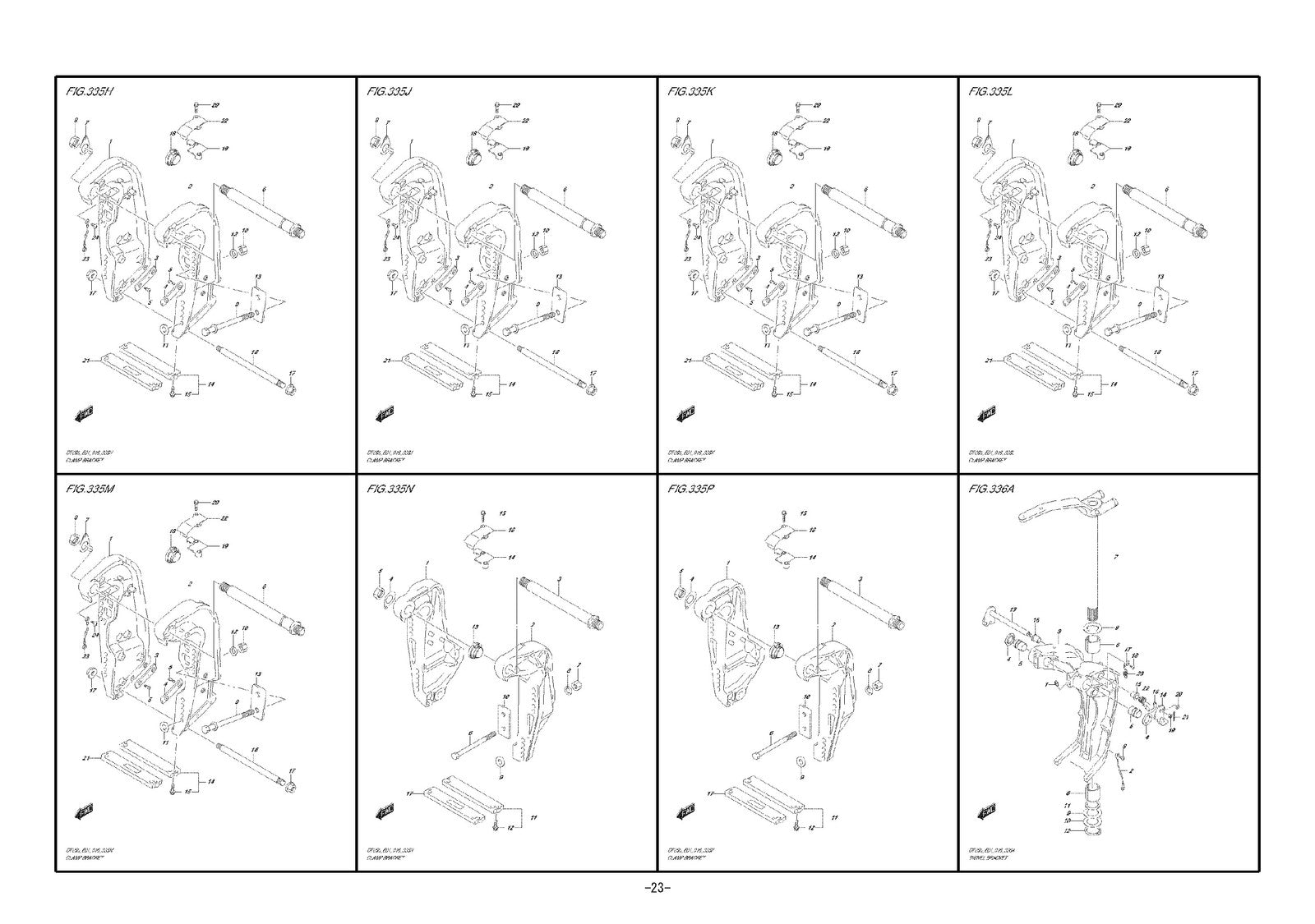 SUZUKI DF200 DF225 DF250 OUTBOARD PARTS CATALOGUE MANUAL - WIRE BOUND - COVERS