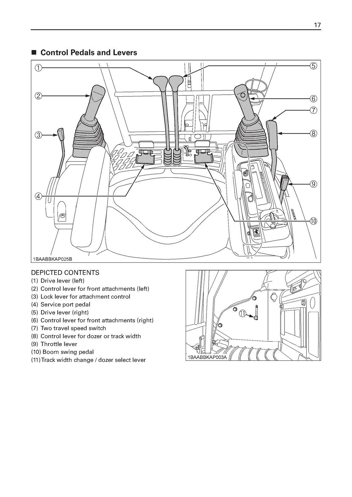KUBOTA U17-3 EXCAVATOR OPERATORS MANUAL - STEEL WIRE BOUND - PROTECTIVE COVERS
