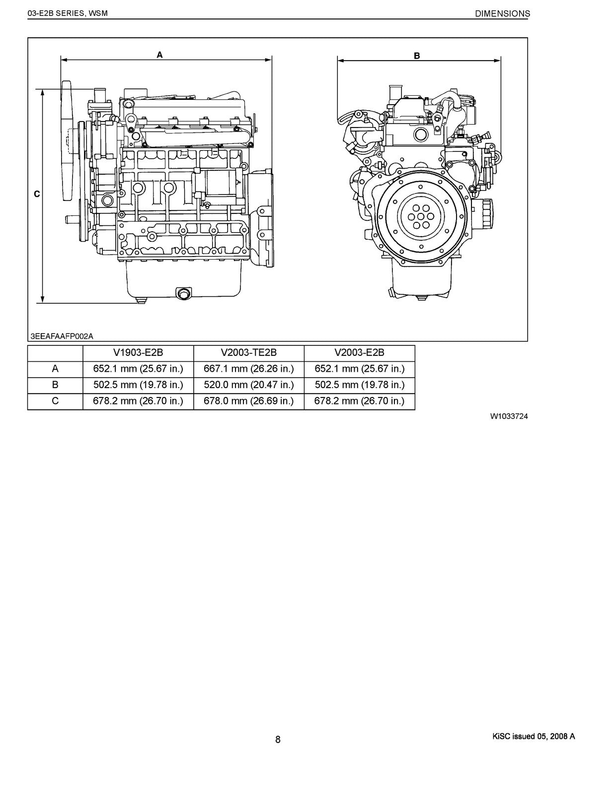 KUBOTA 03-E2B Series Workshop Manual - WIRE BOUND - TOUGH COVERS