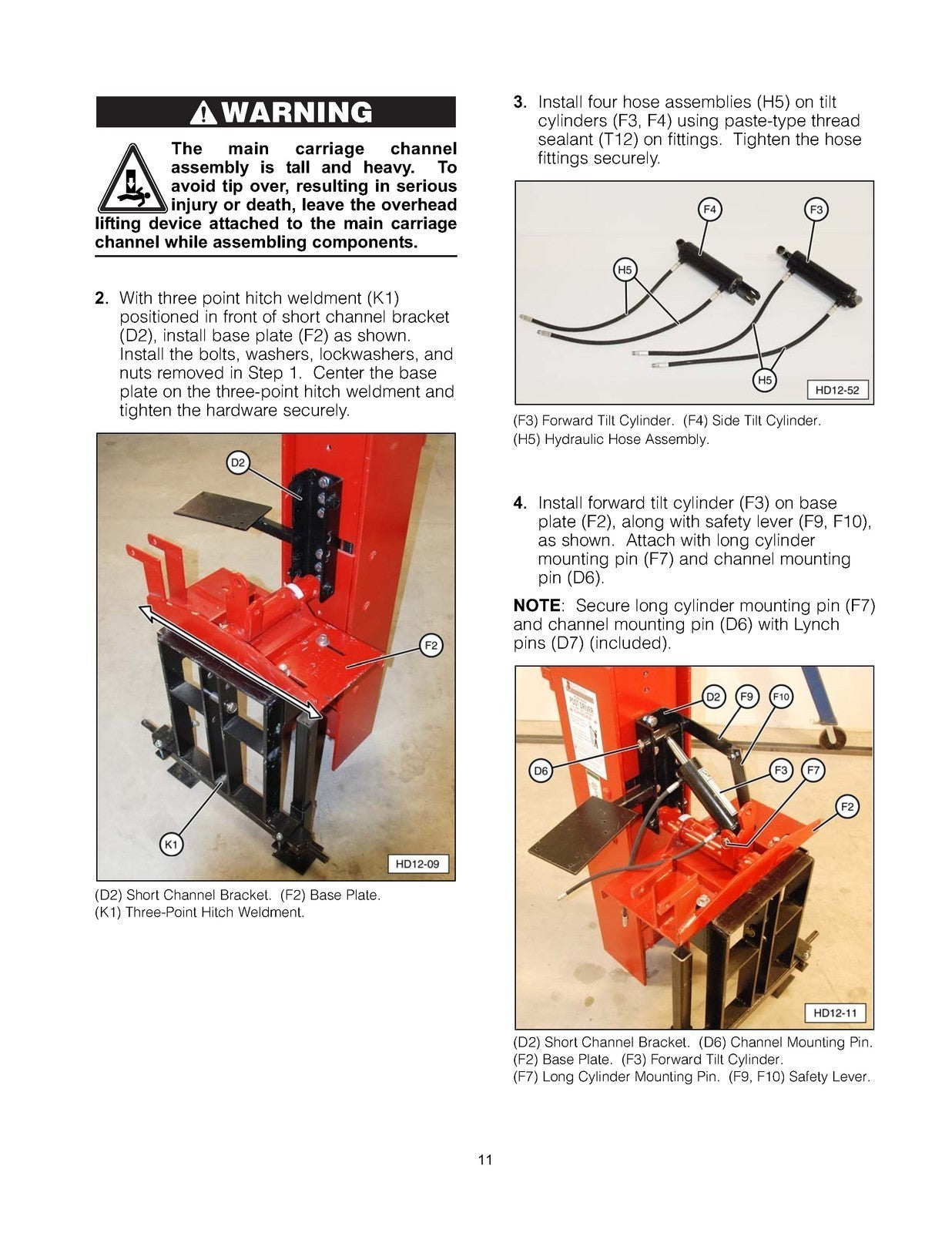 SHAVER HD-12 HD-12-H Hydraulic Post Driver Operators Manual - WIRE BOUND- COVERS