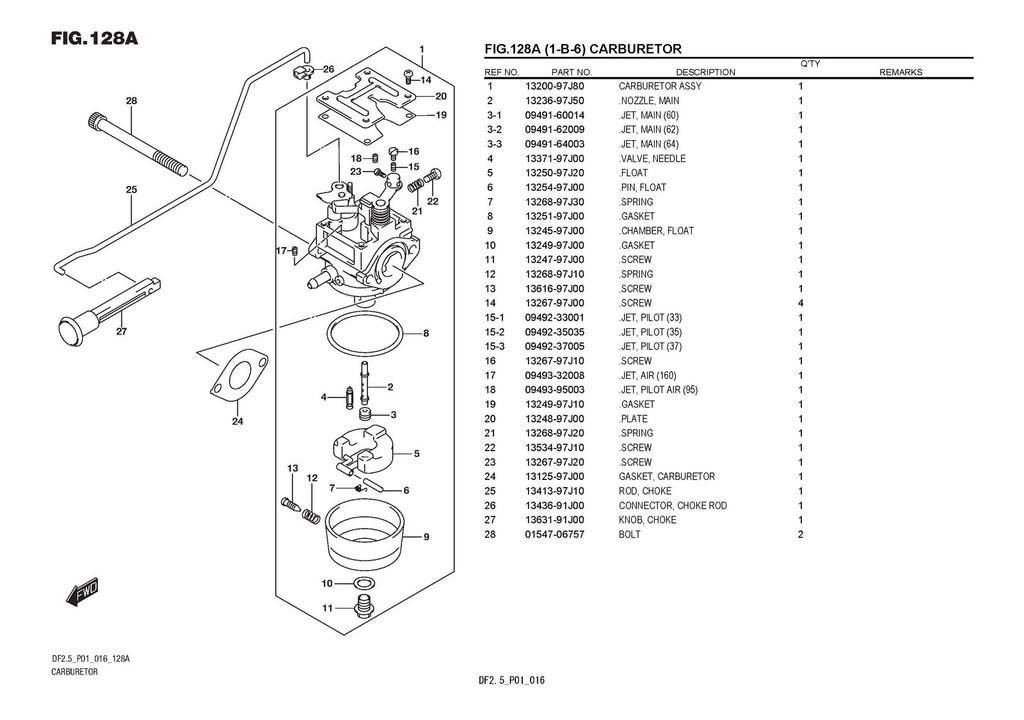 SUZUKI DF2.5 Outboard Motor Parts Cataloge Manual - WIRE BOUND - COVERS