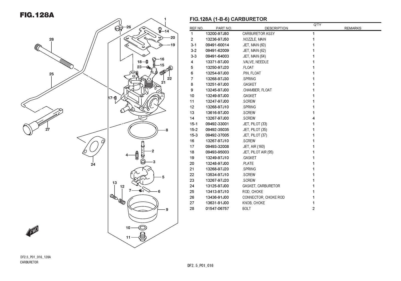 SUZUKI DF2.5 Outboard Motor Parts Cataloge Manual - WIRE BOUND - COVERS
