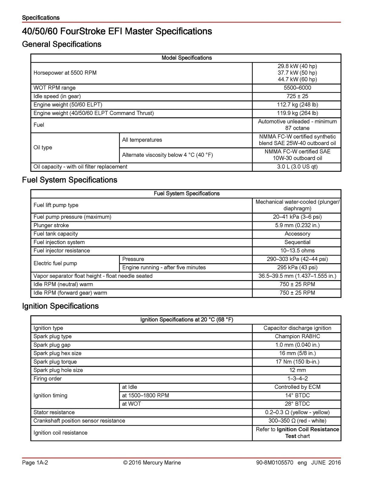 MERCURY 40 50 60 SEAPRO JET FOURSTROKE EFI SERVICE MANUAL, COVERS, BIND, FOLDOUT
