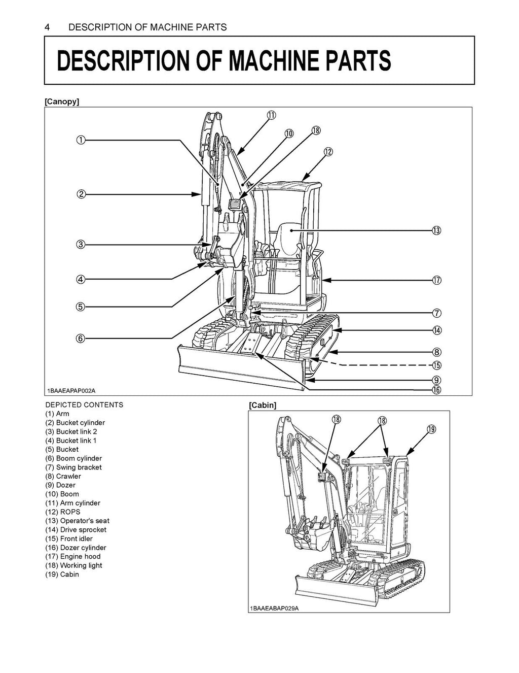 KUBOTA U27-4 EXCAVATOR OPERATORS MANUAL - STEEL WIRE BOUND - PROTECTIVE COVERS