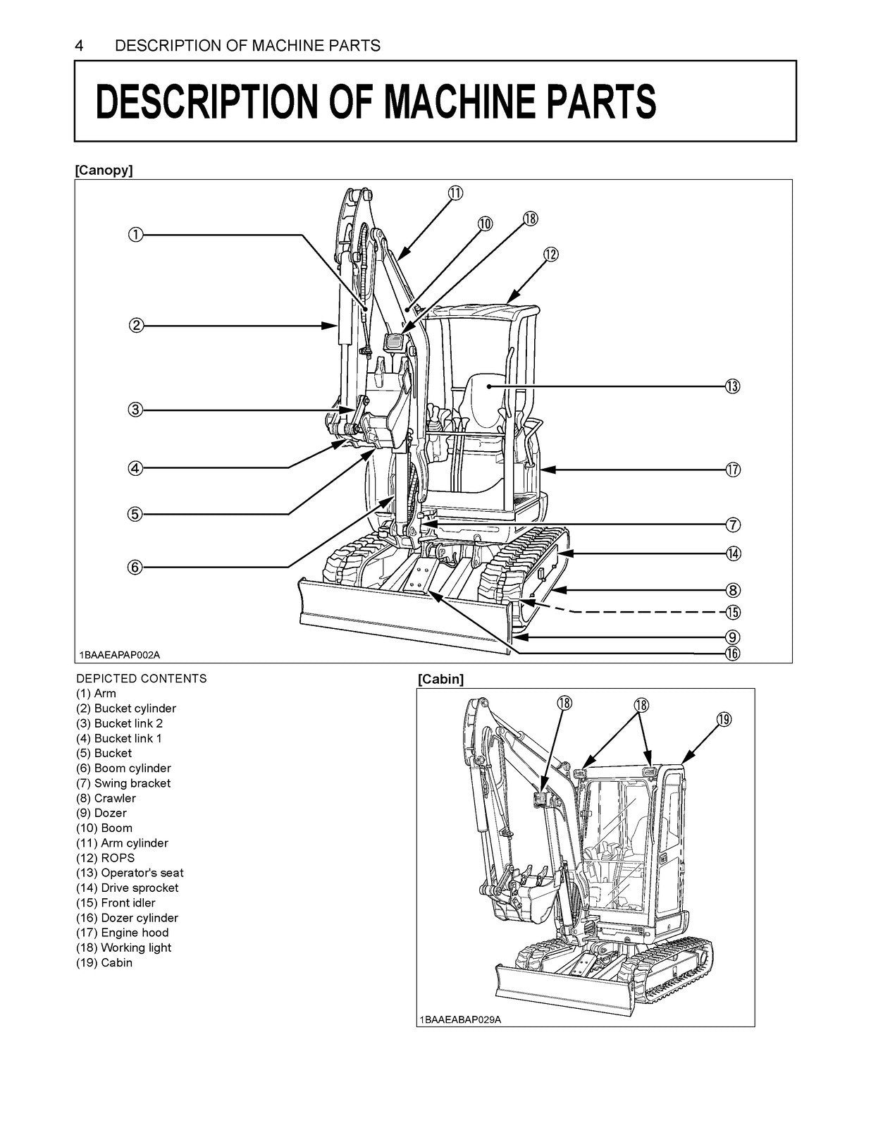 KUBOTA U27-4 EXCAVATOR OPERATORS MANUAL - STEEL WIRE BOUND - PROTECTIVE COVERS