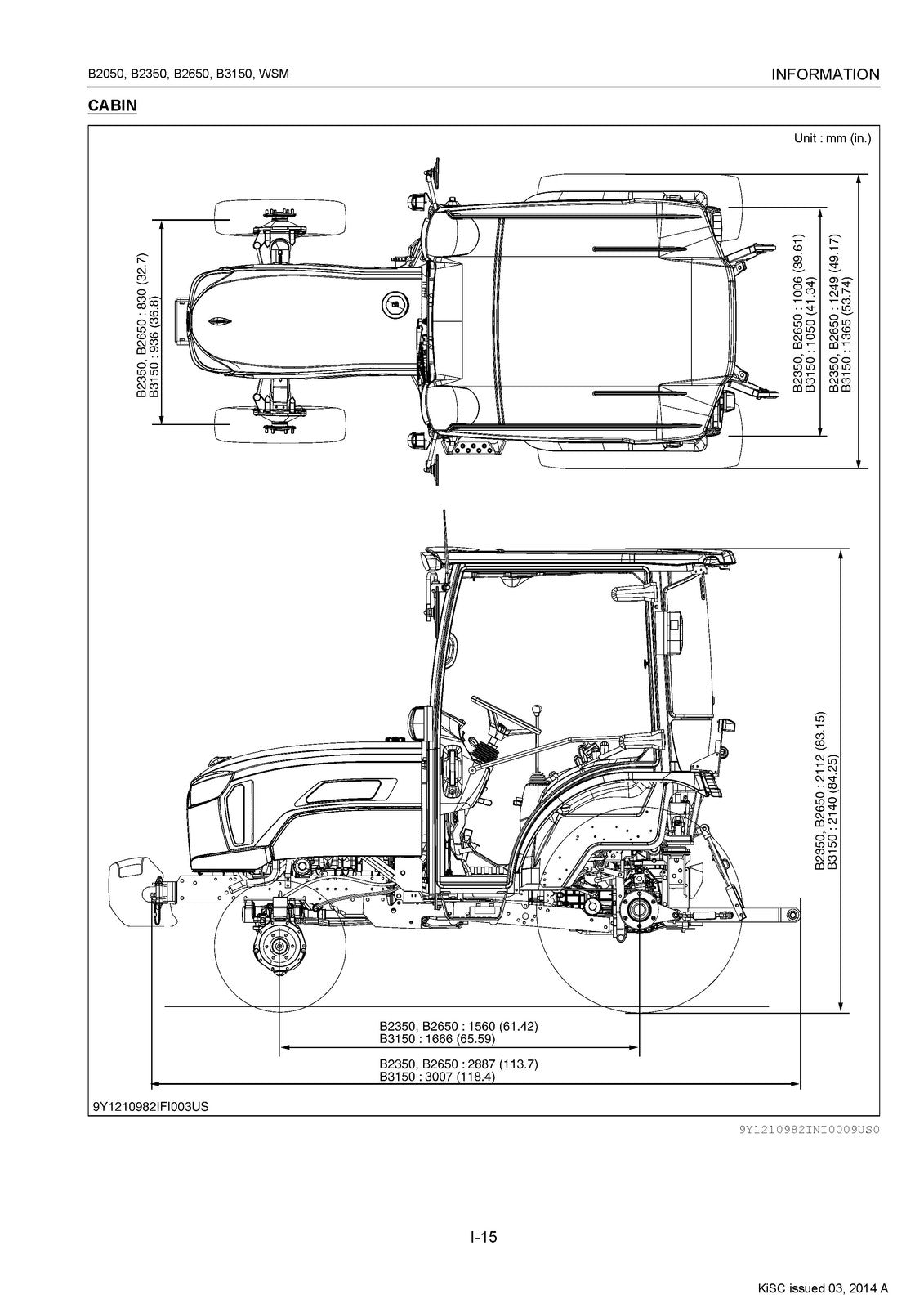 KUBOTA B2050 B2350 B2650 B3150 WORKSHOP MANUAL - BOUND - COVERS - XL FOLDOUTS