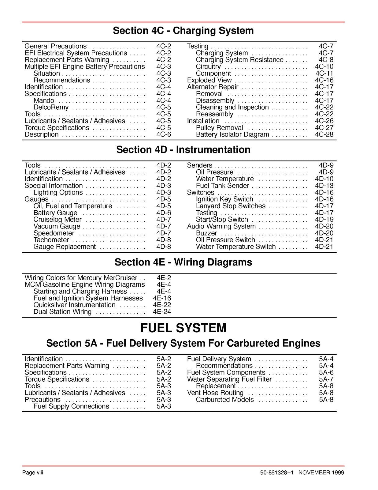 MERCURY No 25 Marine Engines GM V6 Service Manual - STEEL WIRE BOUND - COVERS