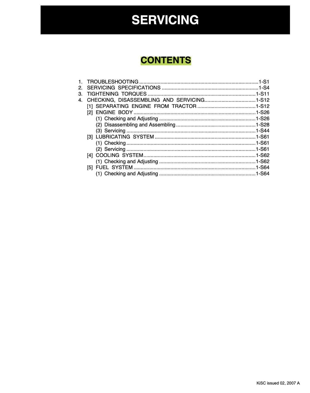 KUBOTA Workshop Manual L3130, L3430, L3830, L4630, L5030 - STEEL WIRE BOUND
