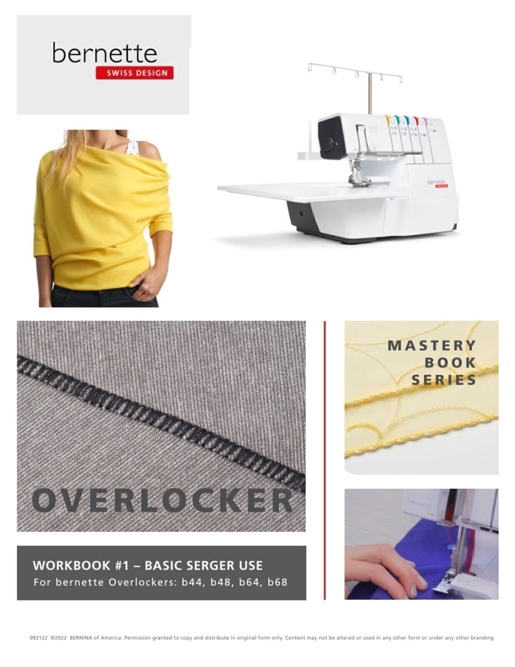 BERNINA B68 Airlock Serger User Manual + 2 WORKBOOK BUNDLE: Basics; Stitch Types