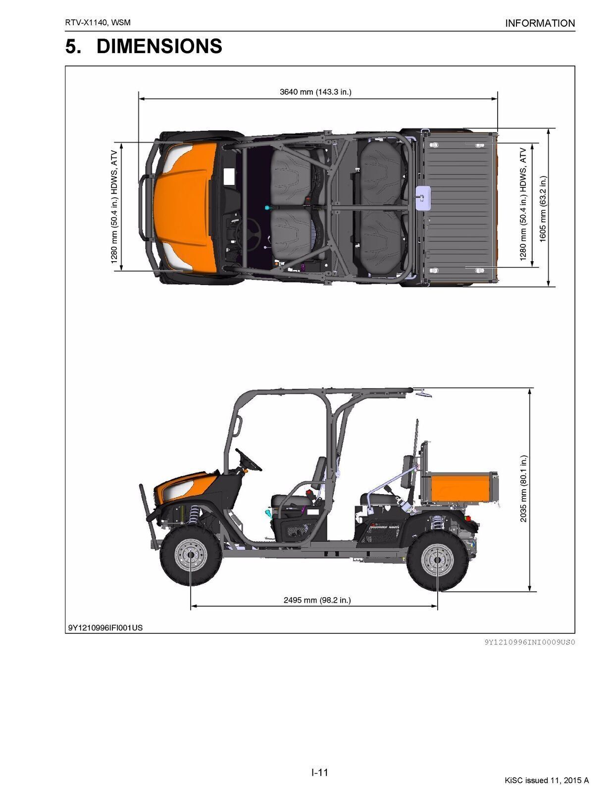 KUBOTA RTV-X1140 WORKSHOP MANUAL - FULL COLOR - WIRE BOUND - COVERS - FOLDOUTS!