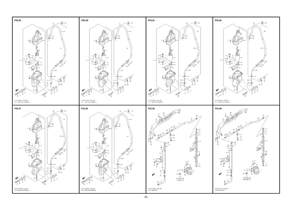 SUZUKI DF150 175T PARTS MANUAL CATALOGUE - STEEL WIRE BOUND - PROTECTIVE COVERS