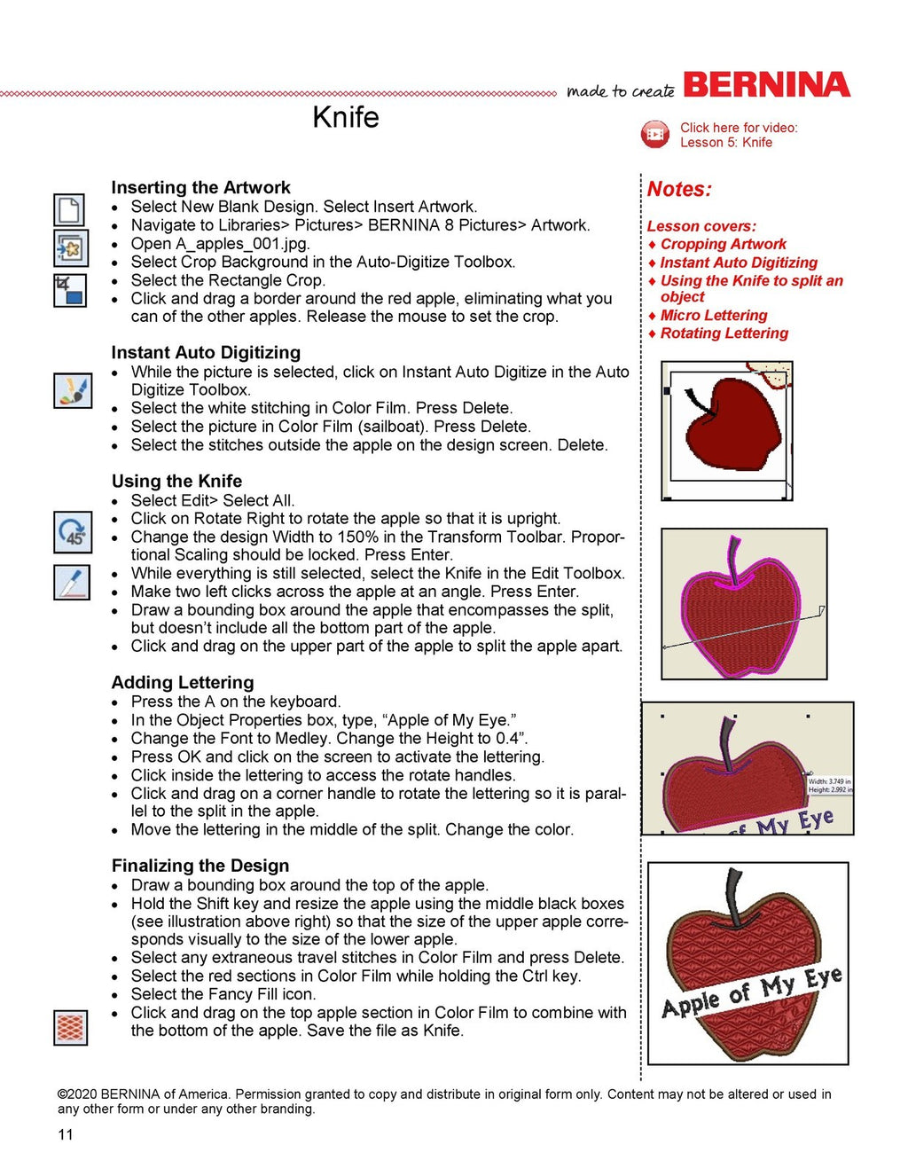 BERNINA Embroidery Software 8.2 WORKBOOK 3 ADVANCED FEATURES, WIRE BOUND, COVERS