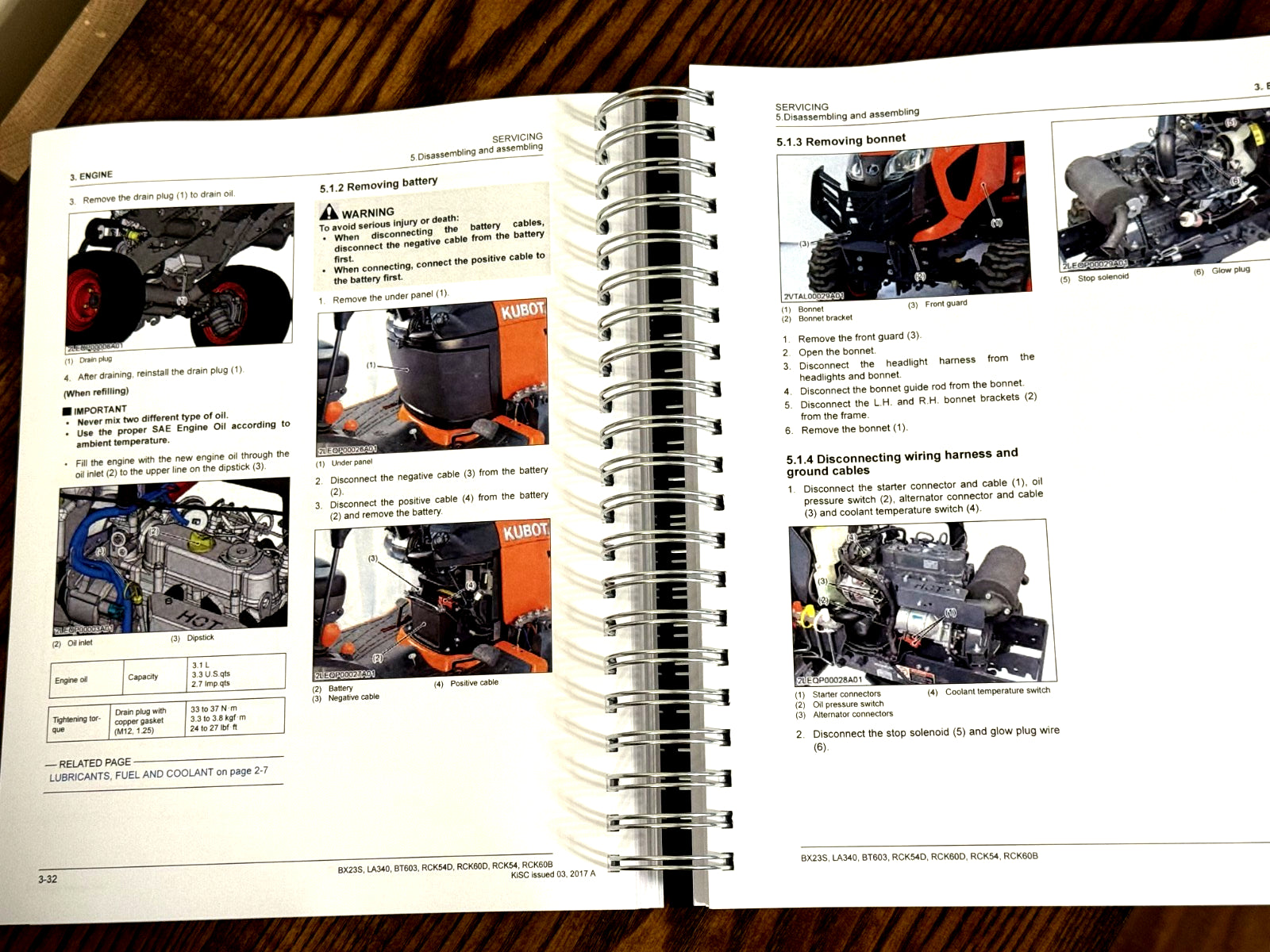 KUBOTA BX23S LA340 BT603 RCK54D RCK60D RCK54 RCK60B WORKSHOP MANUAL, XL FOLDOUTS