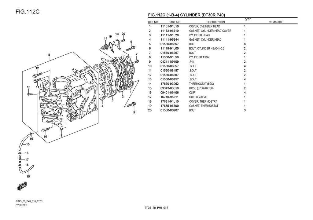 SUZUKI DT25 DF30 OUTBOARD PARTS CATALOGUE MANUAL - WIRE BOUND - THICK COVERS
