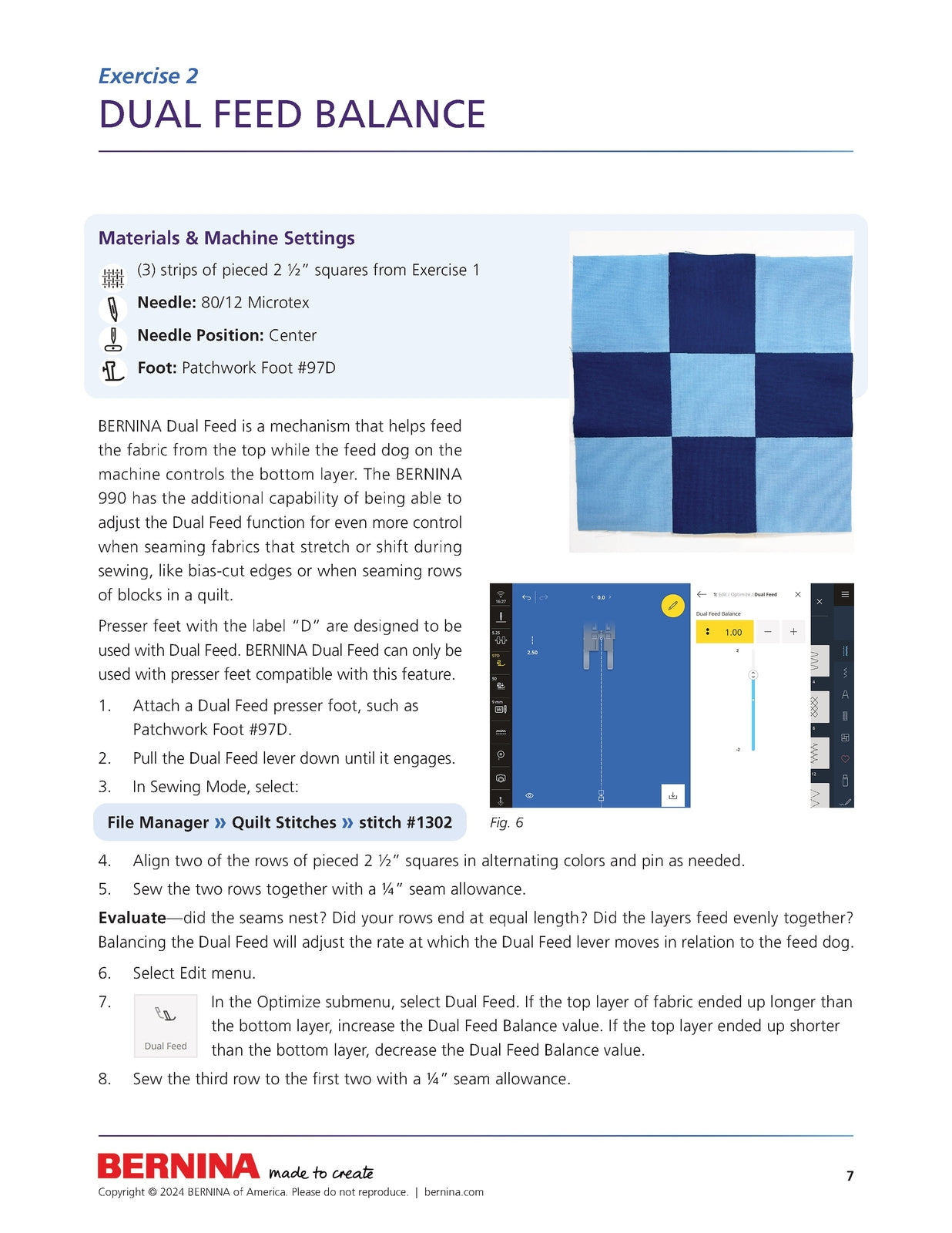 BERNINA 990 QUILTING WORKBOOK - STEEL WIRE BOUND - PROTECTIVE COVERS