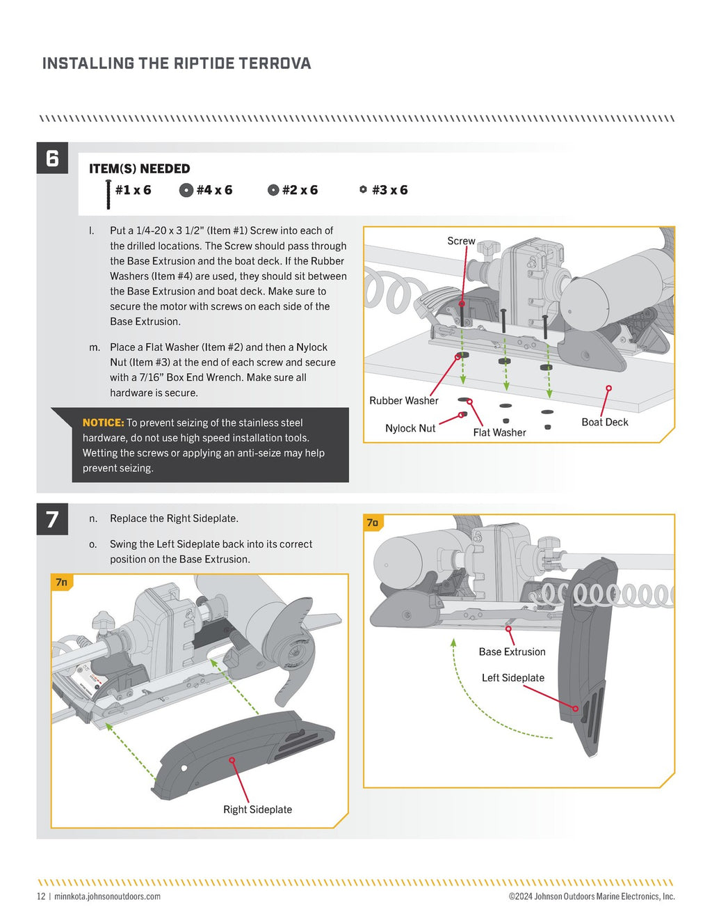 MINN KOTA RIPTIDE TERROVA Owners Manual - WIRE BOUND - TOUGH COVERS