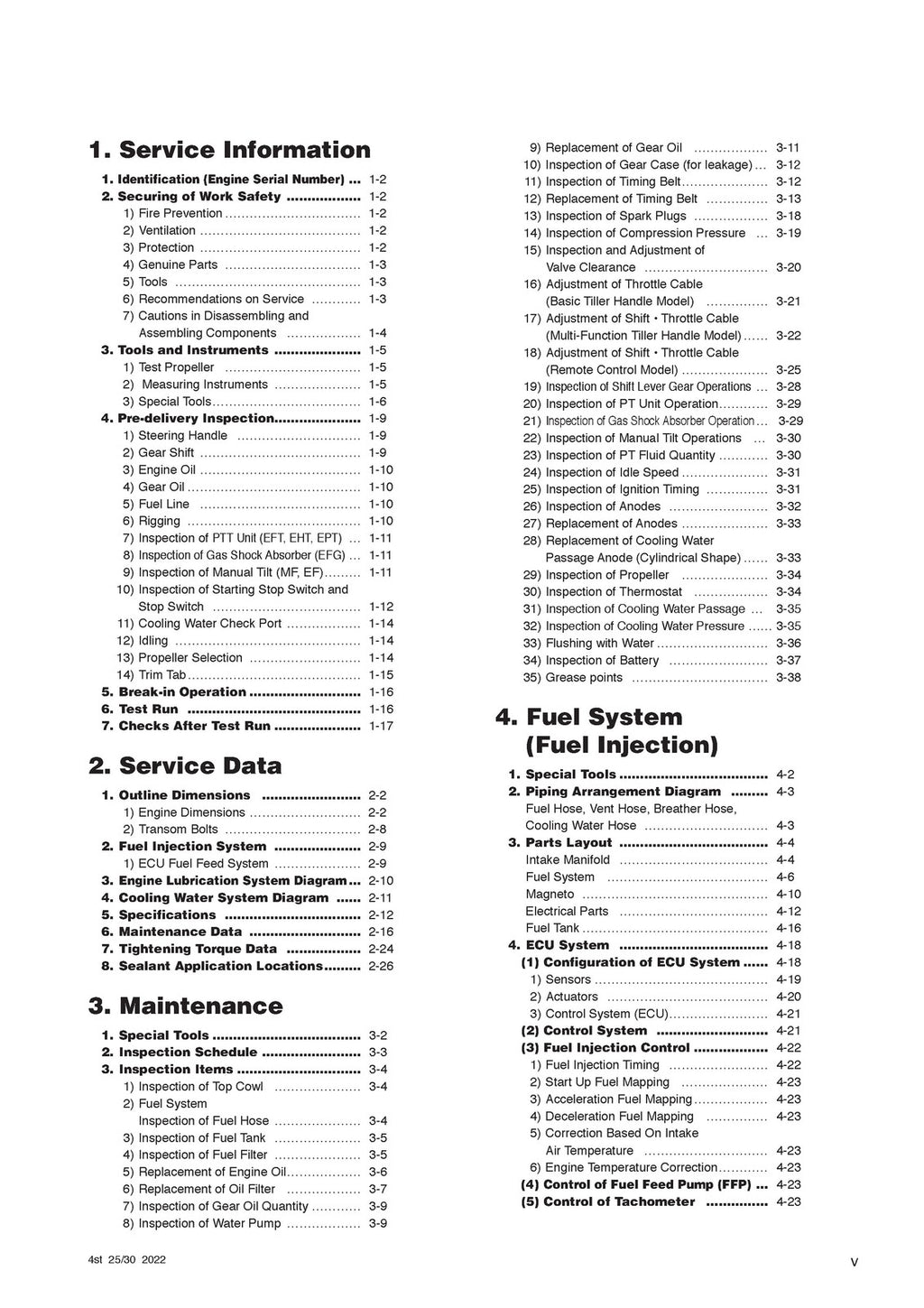 TOHAYSU 4 STROKE MFS 25D 30D SERVICE MANUAL- WIRE BOUND- TOUGH COVERS - FOLDOUTS
