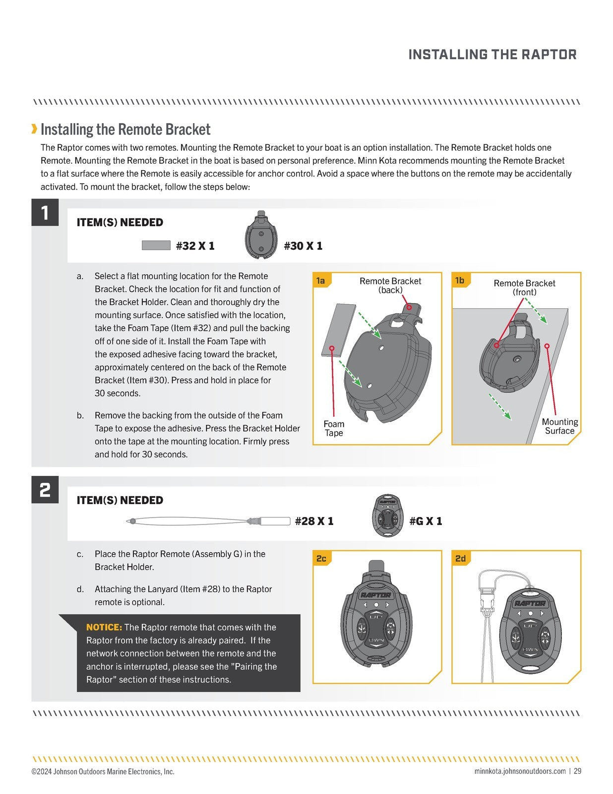 MINN KOTA Raptor Shallow Water Anchor Owners Manual - WIRE BOUND - TOUGH COVERS