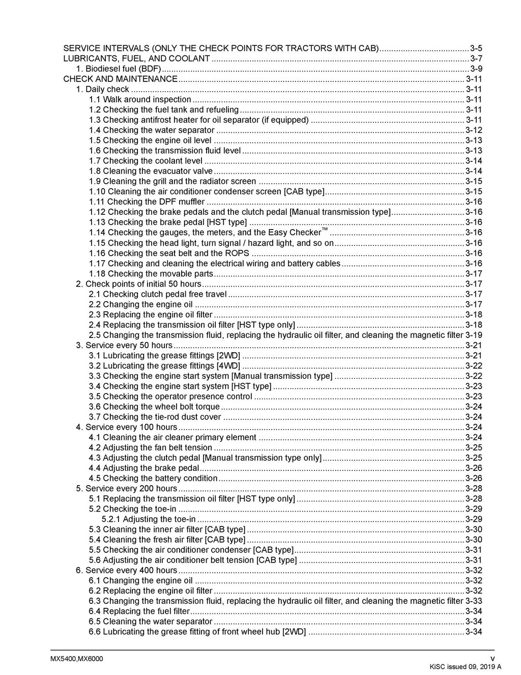 KUBOTA MX5400 MX6000 WORKSHOP MANUAL WSM - WIRE BOUND, COVERS, XL FOLDOUT PAGES!