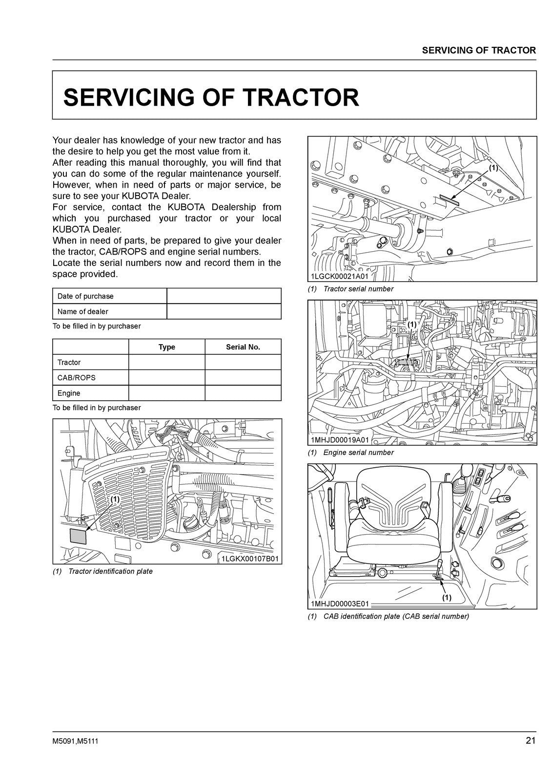 KUBOTA M5091 M5111 TRACTOR OPERATORS MANUAL - STEEL WIRE BOUND - TOUGH COVERS