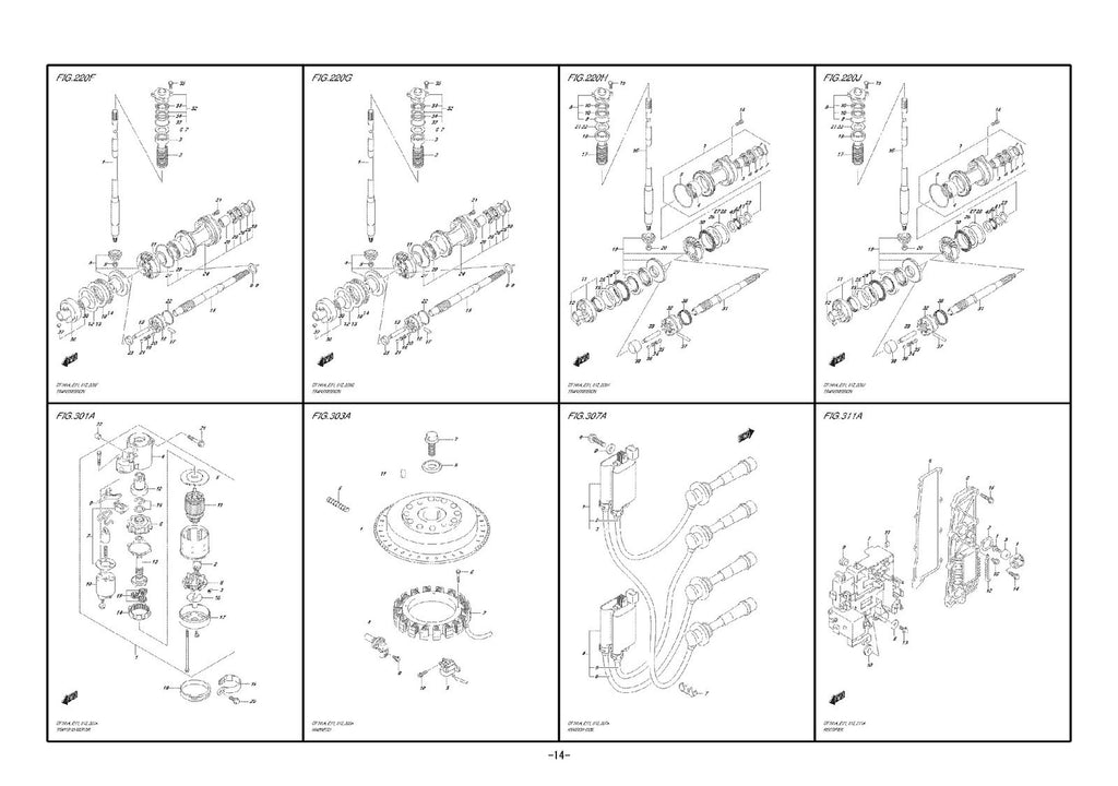 SUZUKI PARTS CATALOG DF100A DF115A DF140A 2014 MANUAL - WIRE BOUND - TUFF COVERS