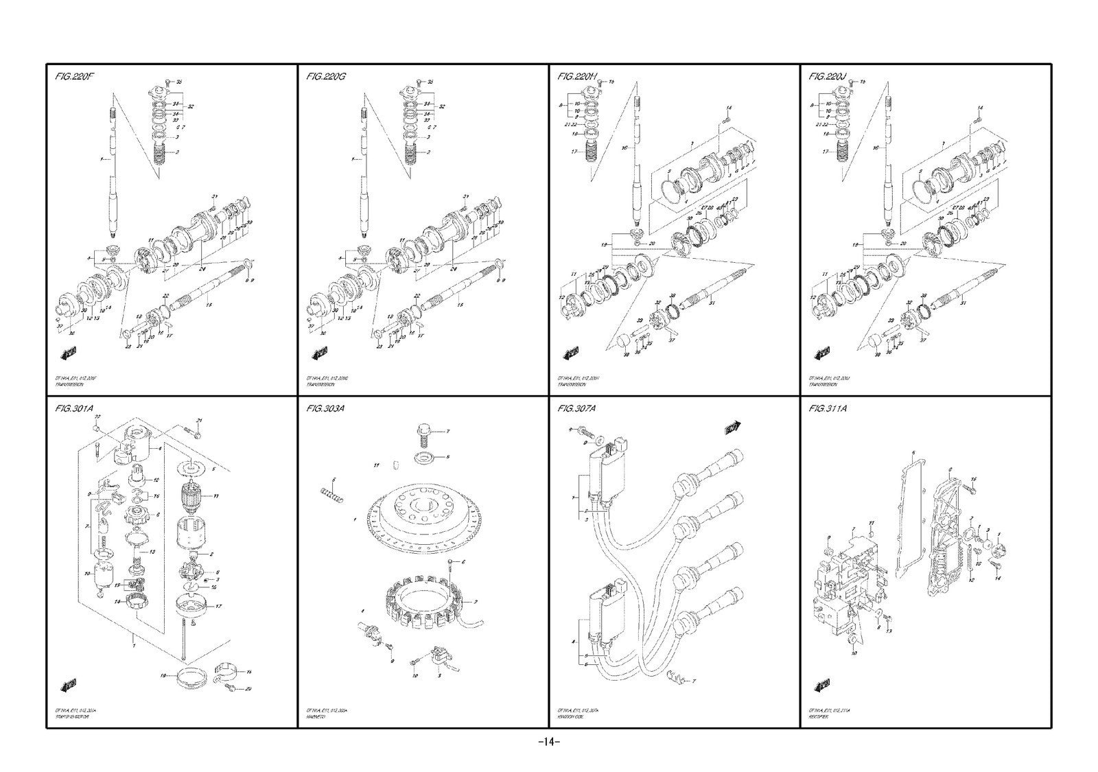 SUZUKI PARTS CATALOG DF100A DF115A DF140A 2014 MANUAL - WIRE BOUND - TUFF COVERS