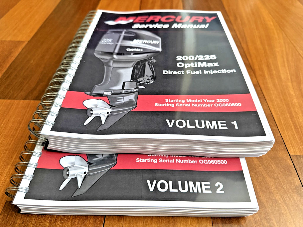 MERCURY 200-225 OptiMax DFI SERVICE MANUAL YR 2000+ WIRE BOUND COVERS, FOLDOUTS!