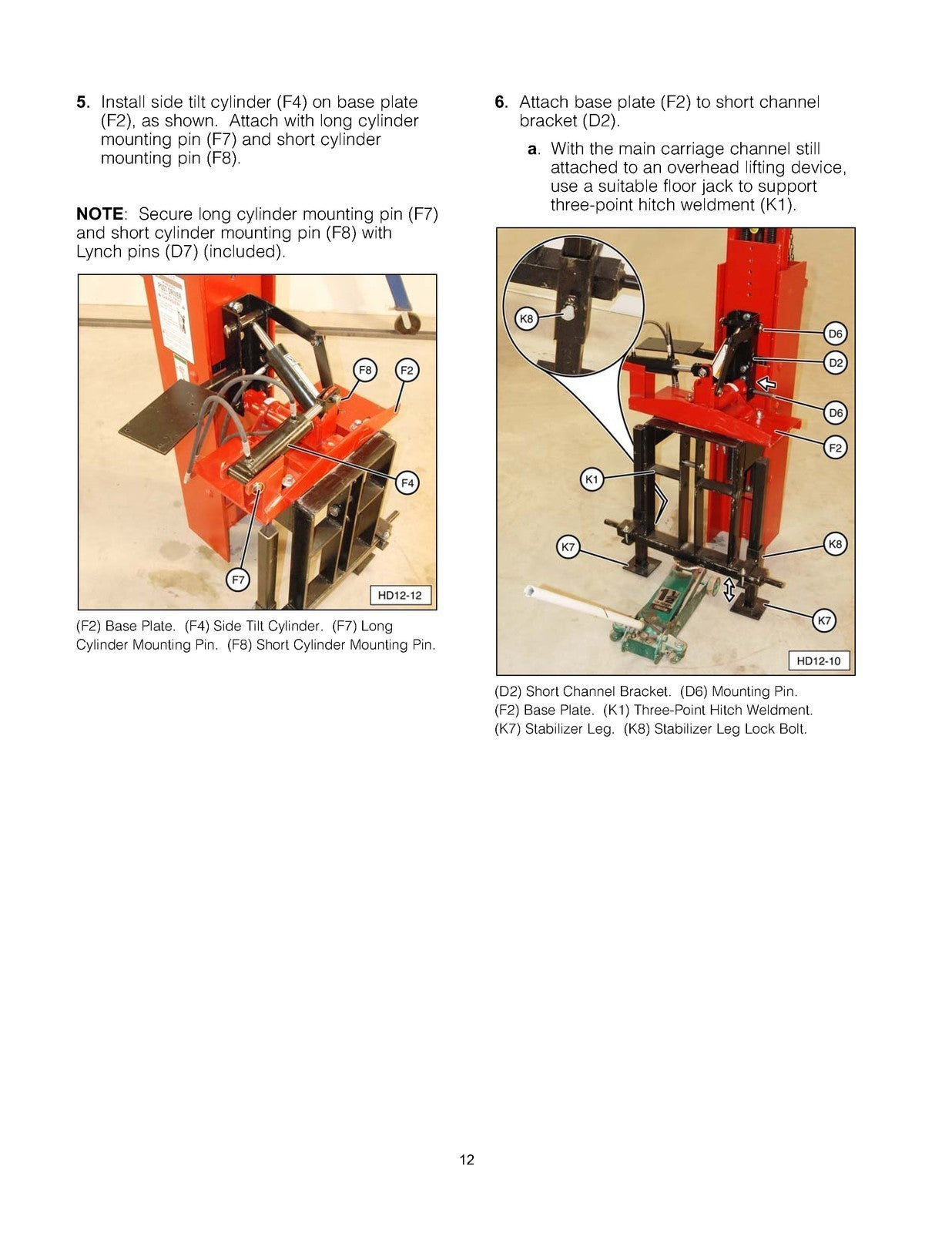SHAVER HD-12 HD-12-H Hydraulic Post Driver Operators Manual - WIRE BOUND- COVERS