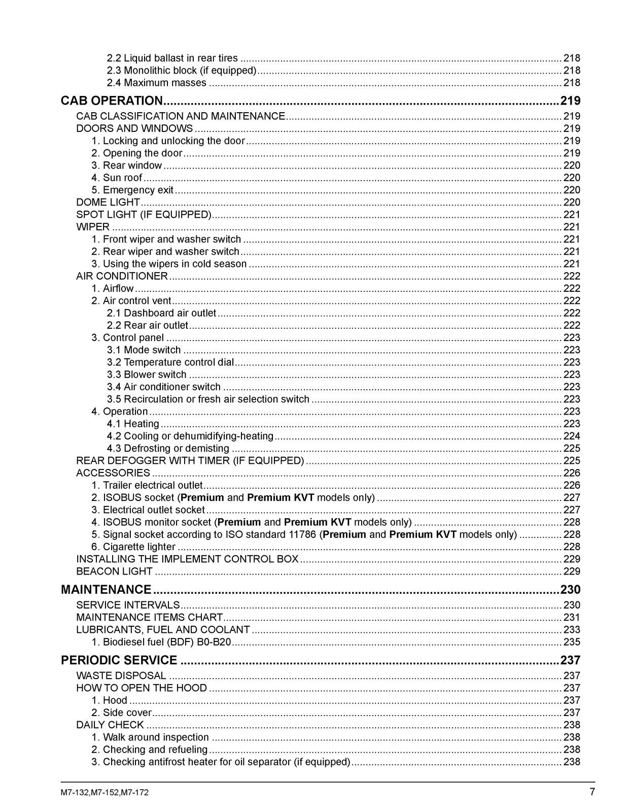 KUBOTA M7-132 M7-152 M7-172 OPERATORS MANUAL - STEEL WIRE BOUND - TOUGH COVERS