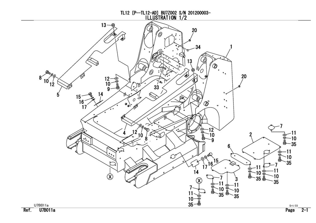 TAKEUCHI TL12 TL12-AD Crawler Loader Illustrated Parts Manual WIRE BOUND, COVERS