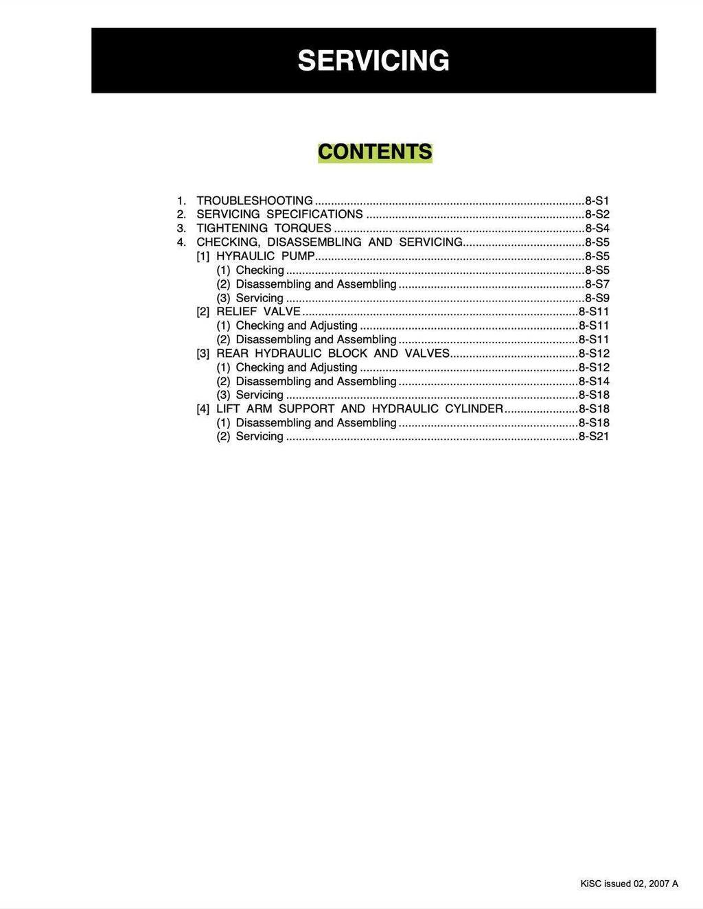 KUBOTA Workshop Manual L3130, L3430, L3830, L4630, L5030 - STEEL WIRE BOUND
