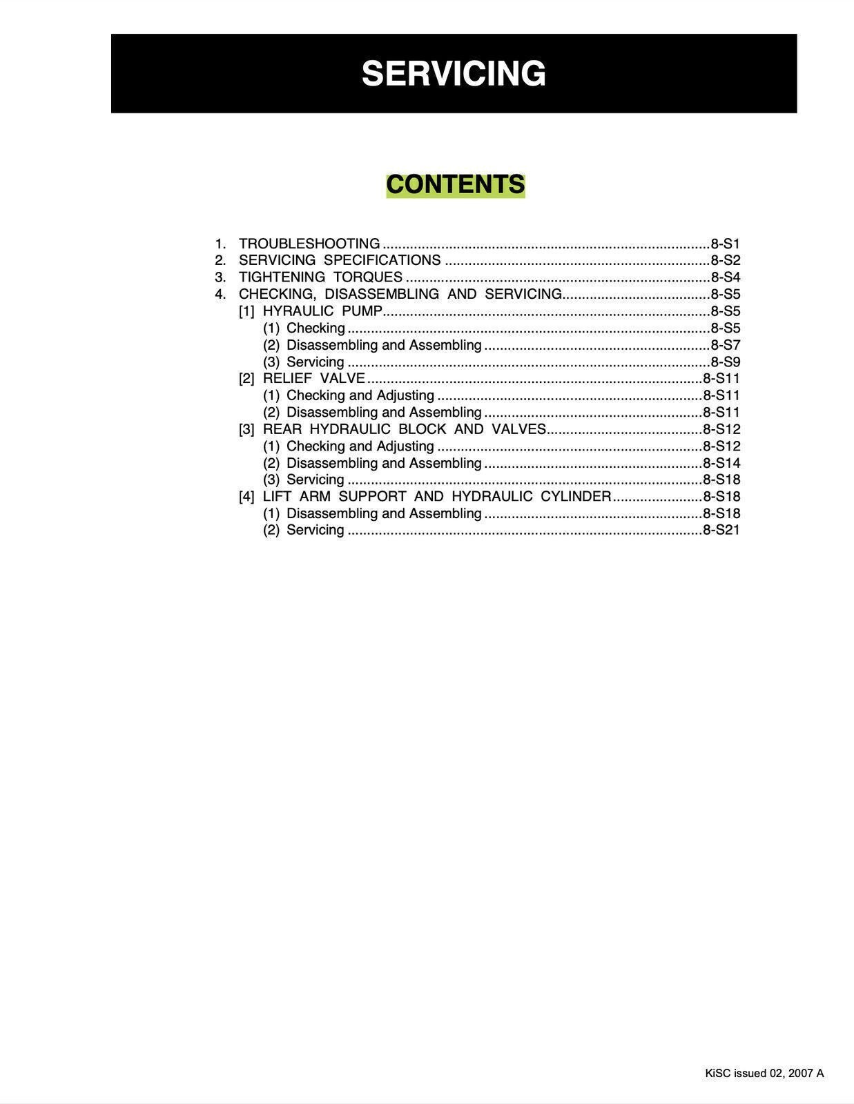 KUBOTA Workshop Manual L3130, L3430, L3830, L4630, L5030 - STEEL WIRE BOUND