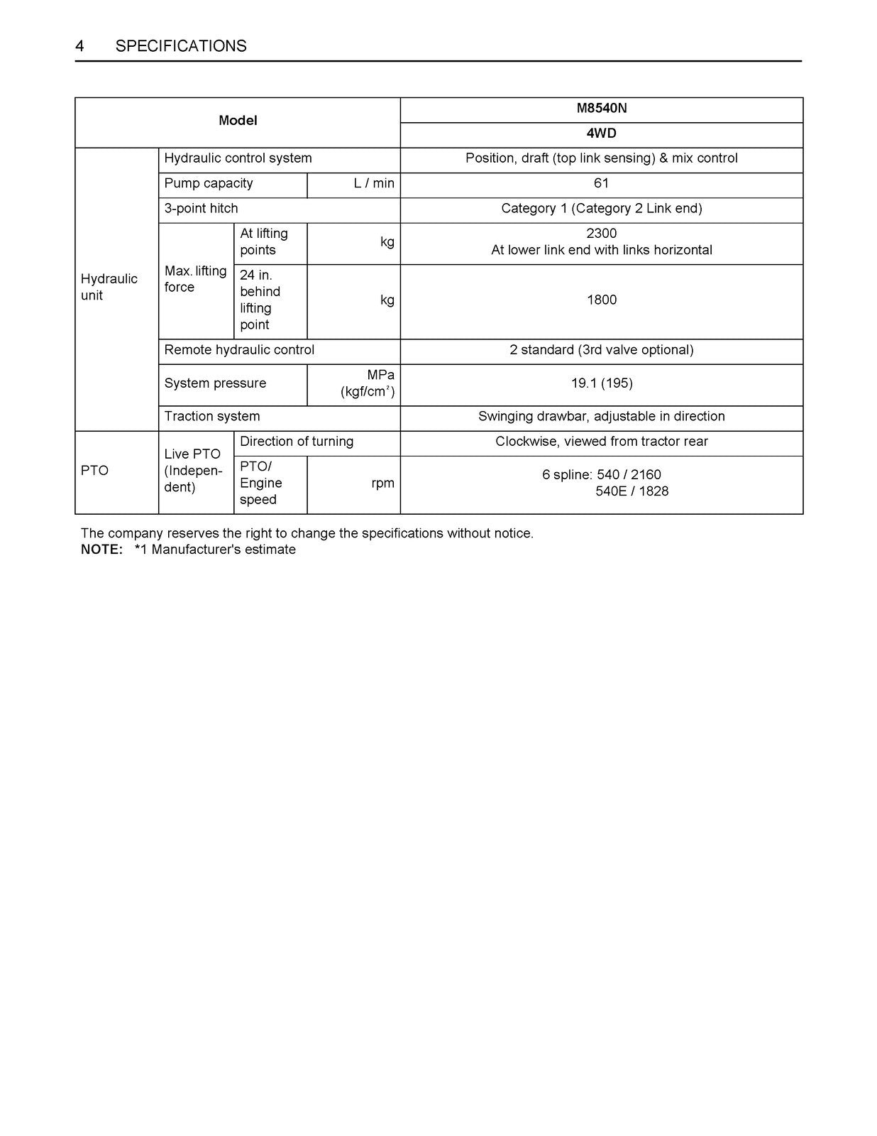 KUBOTA M8540 NARROW CAB TRACTOR OPERATORS MANUAL - WIRE BOUND - TOUGH COVERS