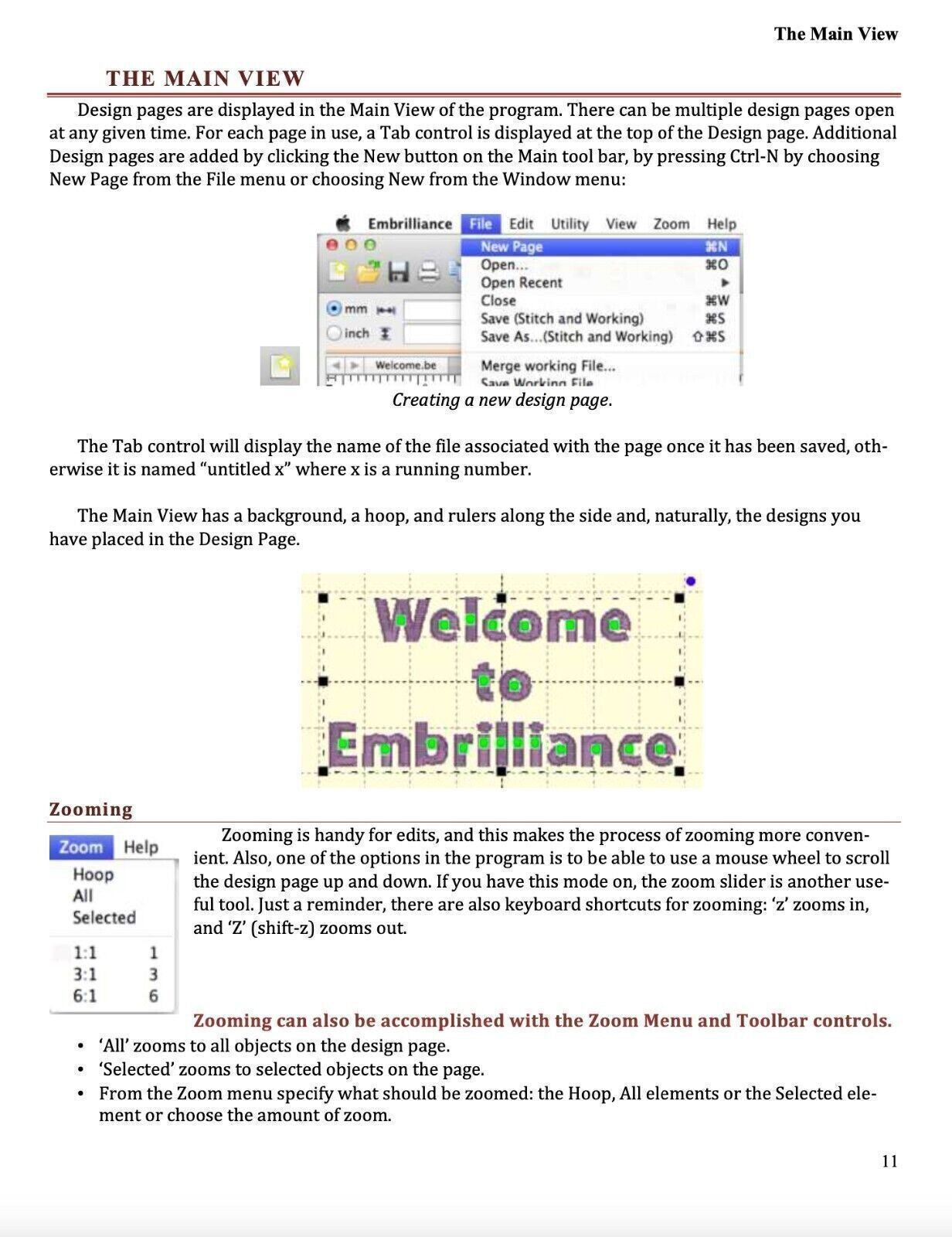 Embrilliance Essentials User Guide for Mac Macintosh Instructions Manual COLOR