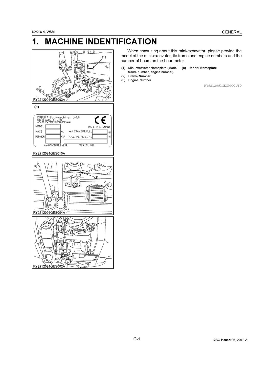 KUBOTA EXCAVATOR KX018-4 WORKSHOP MANUAL - WIRE BOUND - TOUGH COVERS