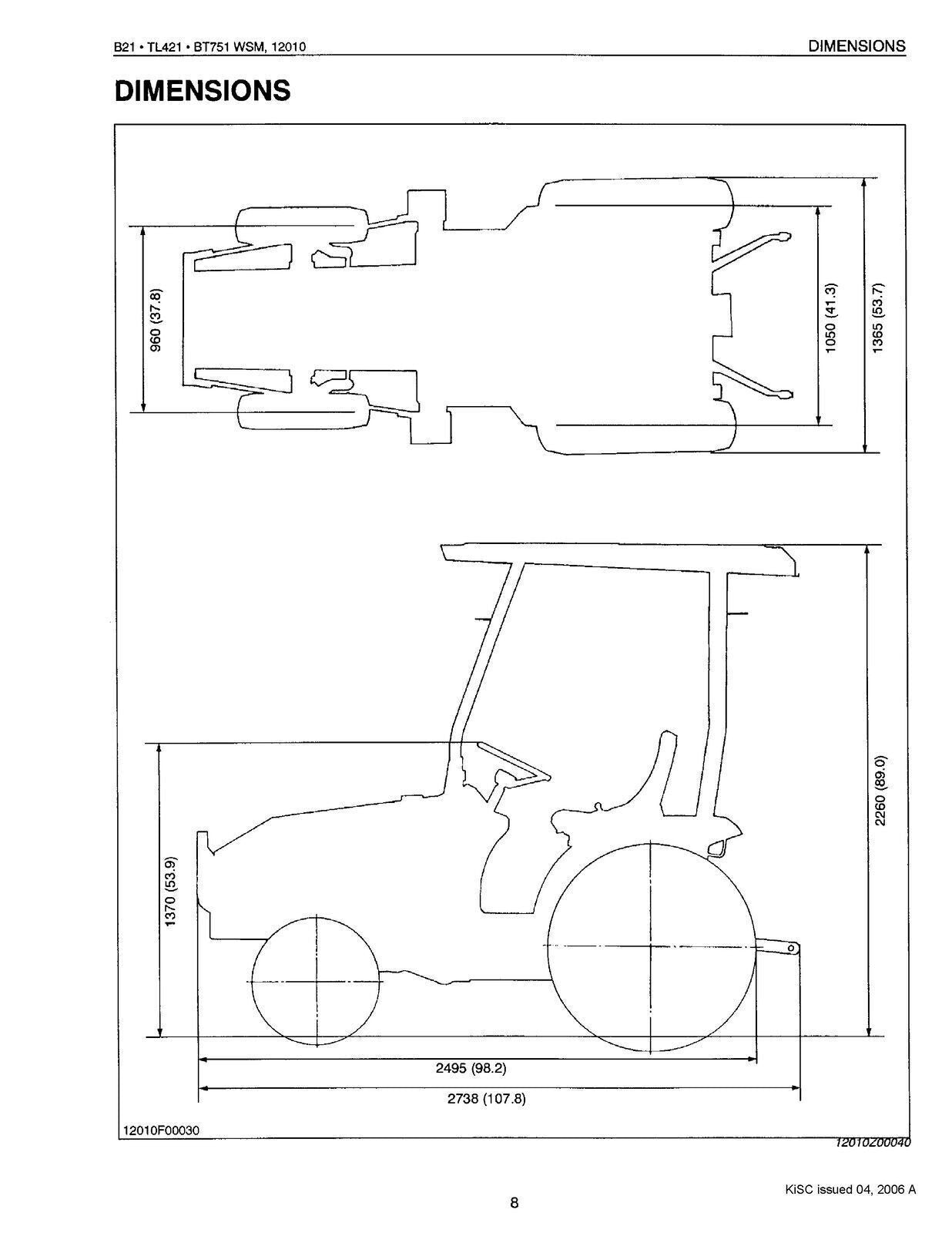 KUBOTA B21 TL421 BT751 WORKSHOP MANUAL FRONT LOADER BACKHOE WSM, BOUND, FOLDOUTS