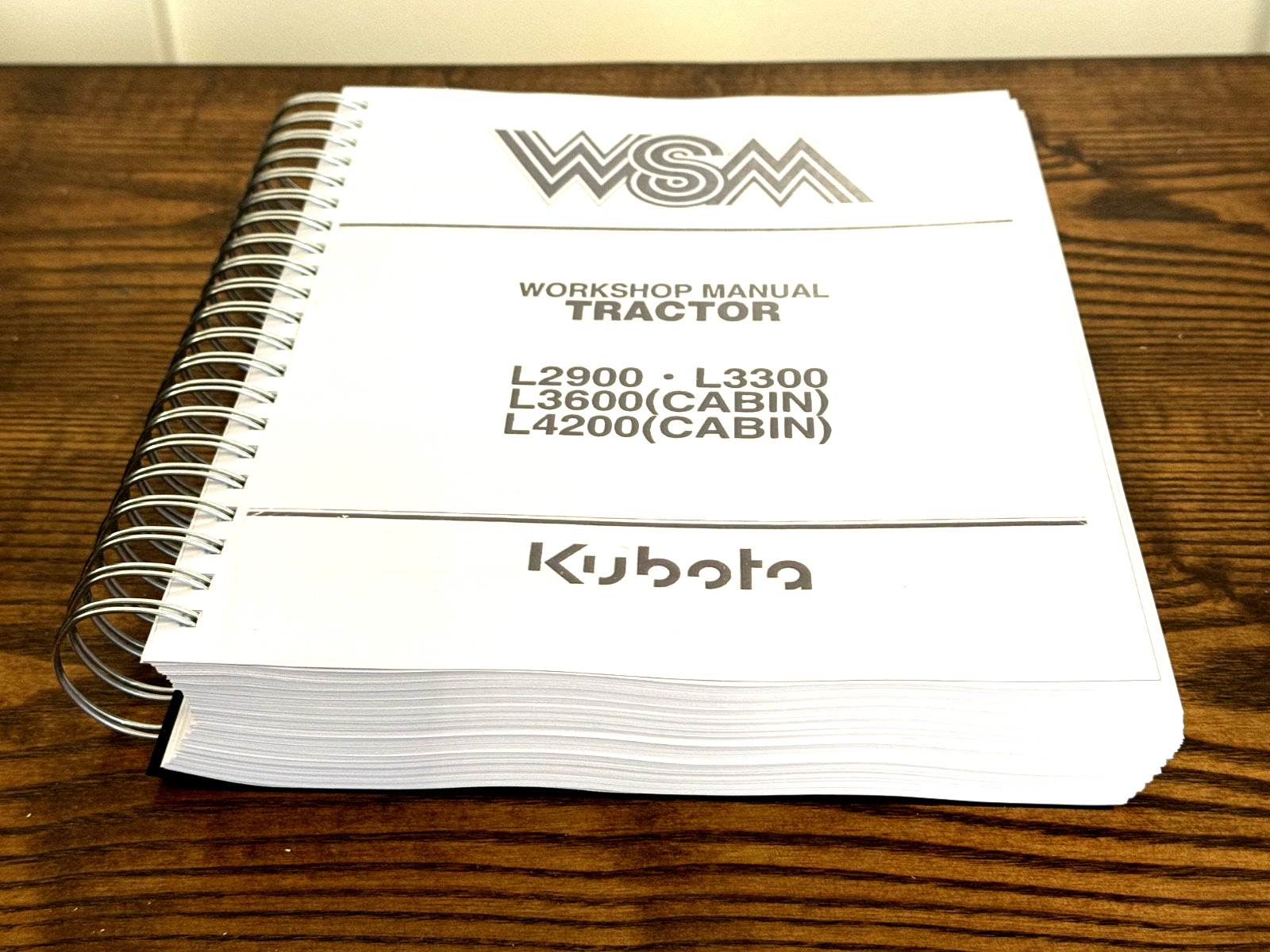 KUBOTA L2900 L3300 L3600 L4200 WORKSHOP MANUAL WSM - WIRE BOUND - COVERS - COLOR