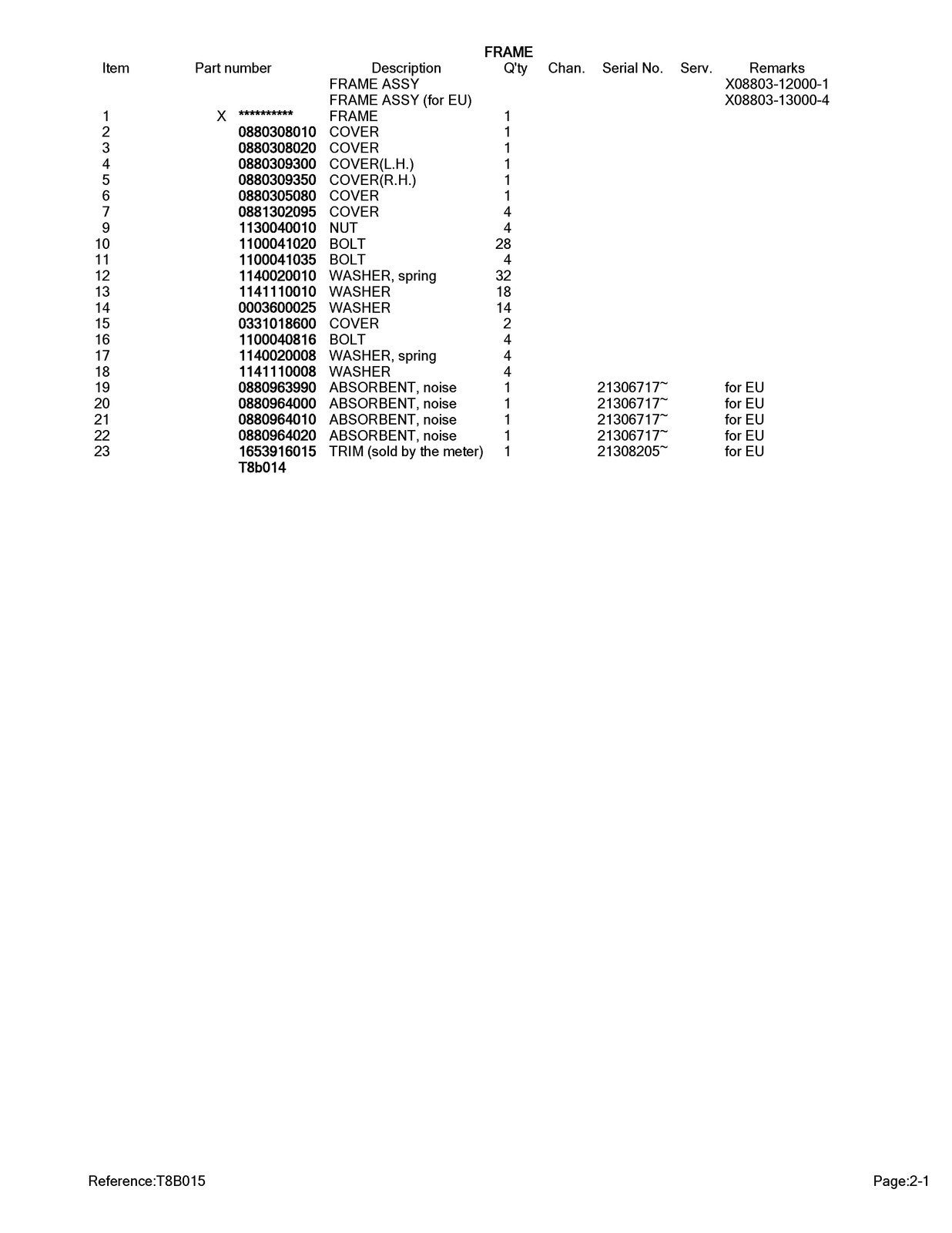 TAKEUCHI TL130 PARTS MANUAL - STEEL WIRE BOUND - TOUGH COVERS