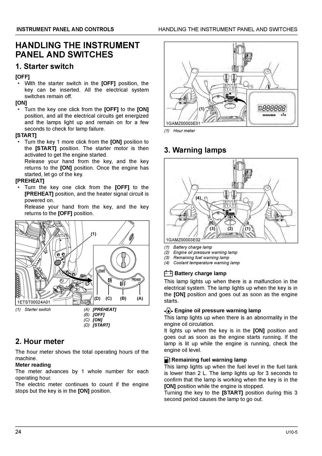 KUBOTA U 10-5 EXCAVATOR OPERATORS MANUAL - STEEL WIRE BOUND - PROTECTIVE COVERS