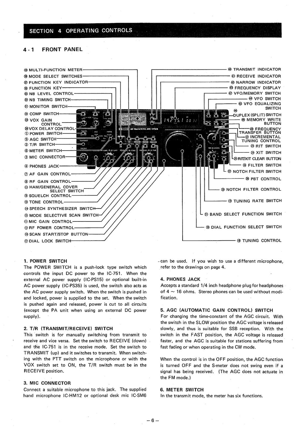 ICOM IC-751 HF All Band Transceiver Instruction Manual - WIRE BOUND - COVERS
