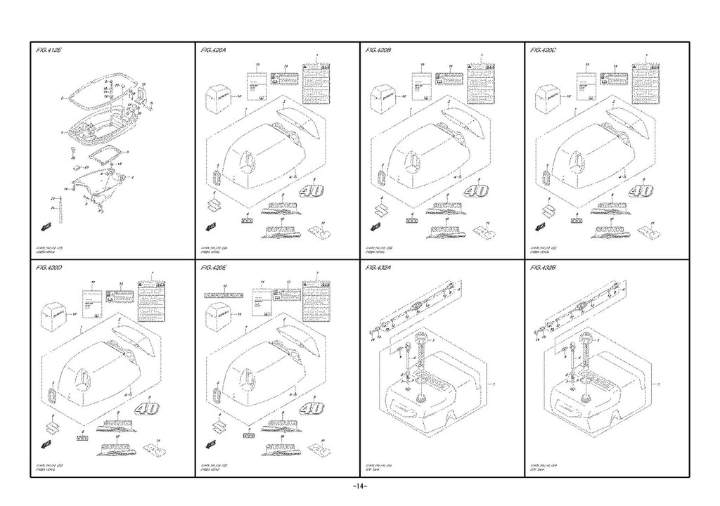 SUZUKI DT40W DT40WR DT40WK PARTS CATALOGUE MANUAL - WIRE BOUND TOUGH COVERS
