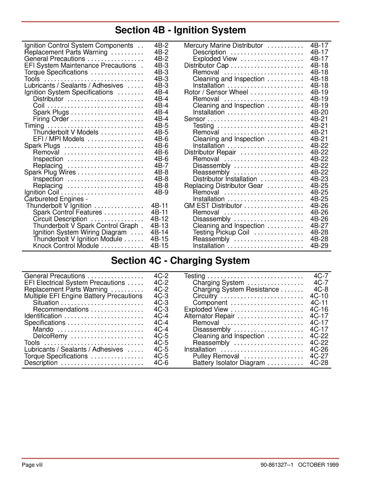 MERCURY MERCRUISER NO. 24 MARINE ENGINES SERVICE MANUAL, WIRE BOUND,TOUGH COVERS