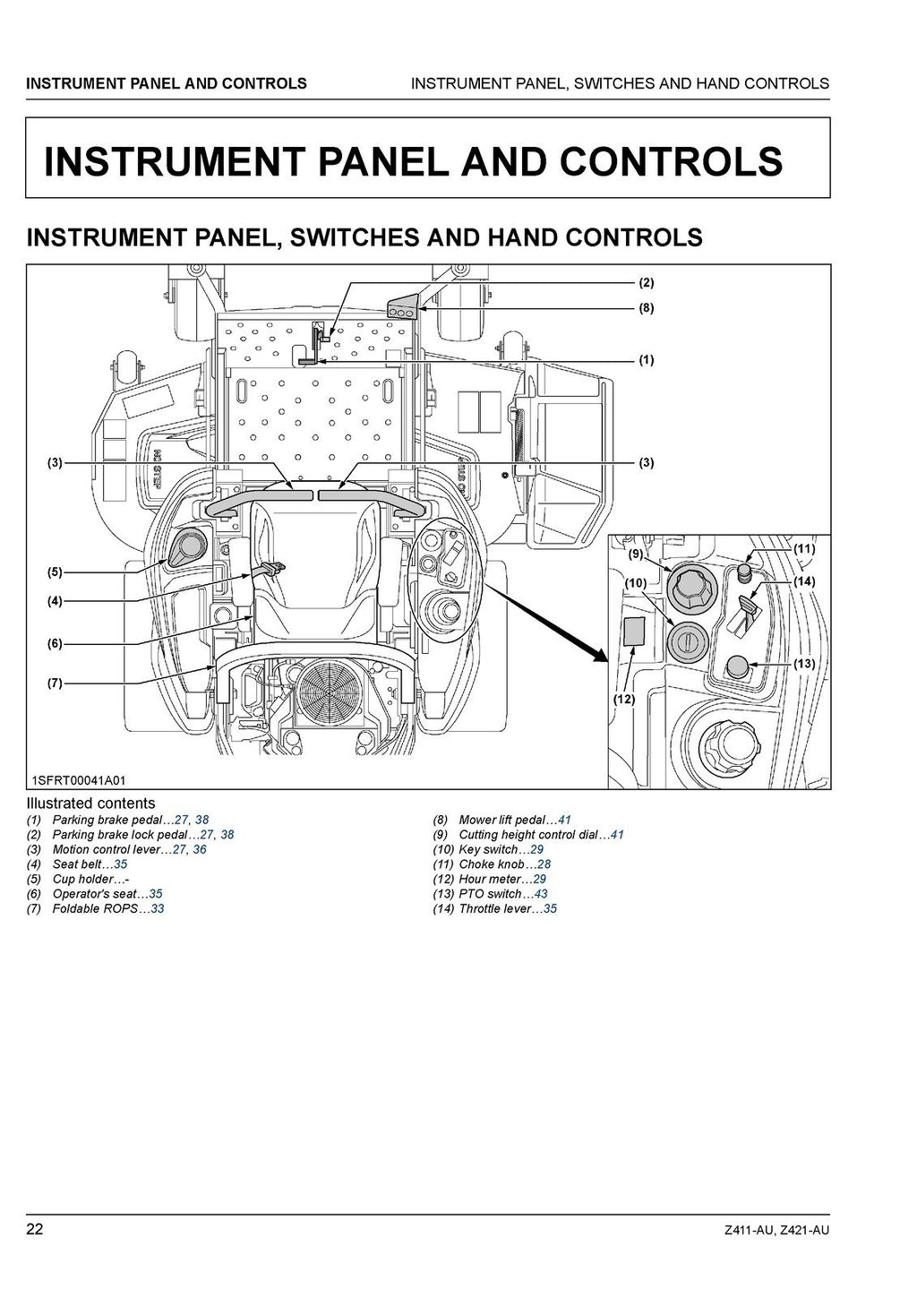 KUBOTA Z411-AU Z421-AU ZERO TURN MOWER OPERATORS MANUAL - WIRE BOUND - COVERS