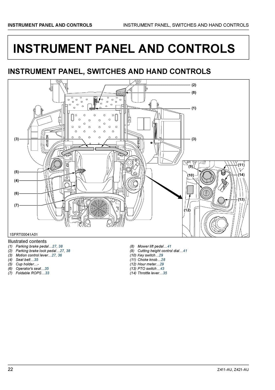 KUBOTA Z411-AU Z421-AU ZERO TURN MOWER OPERATORS MANUAL - WIRE BOUND - COVERS