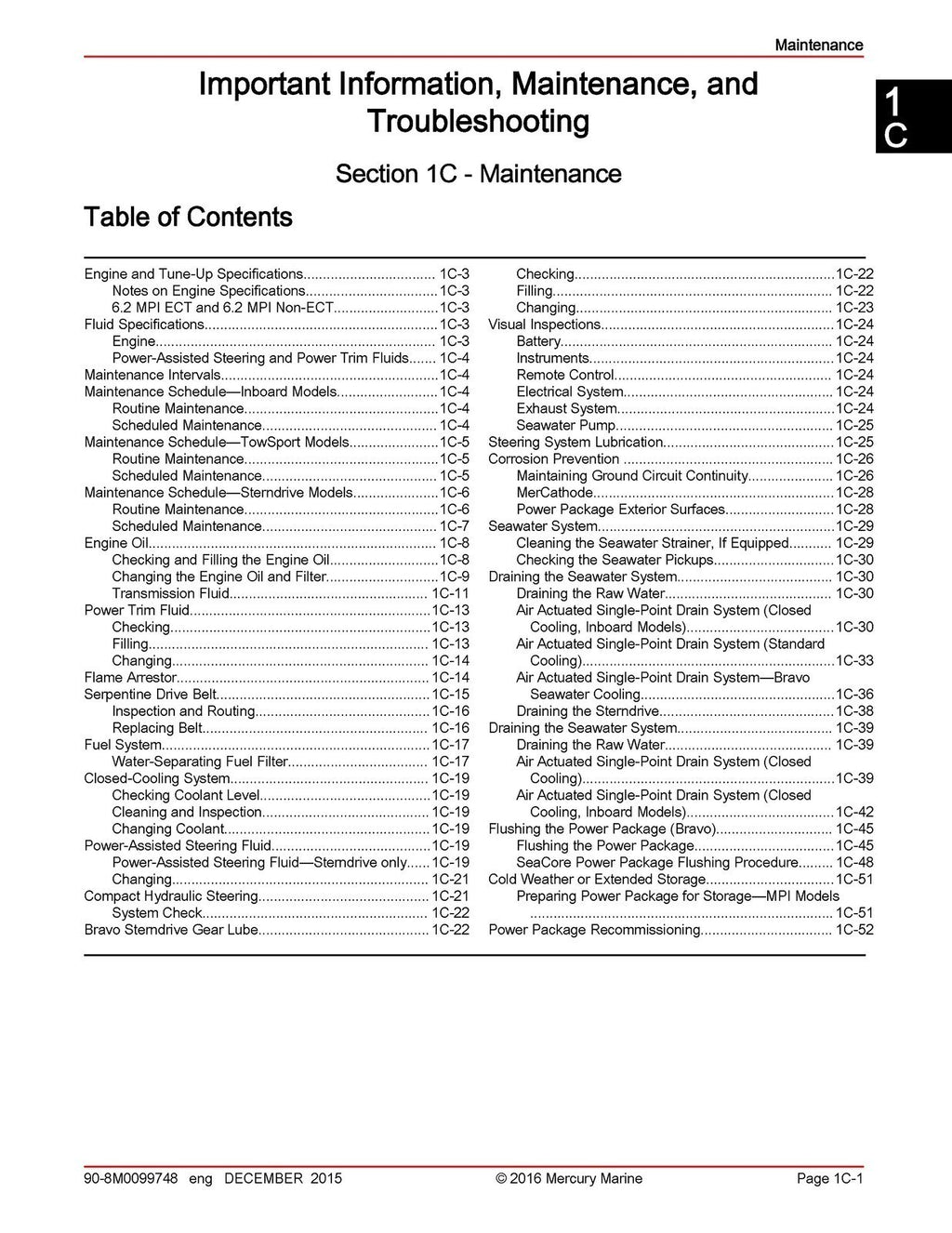 MERCURY 6.2L MERCRUISER SERVICE MANUAL - STEEL WIRE BOUND - PROTECTIVE COVERS