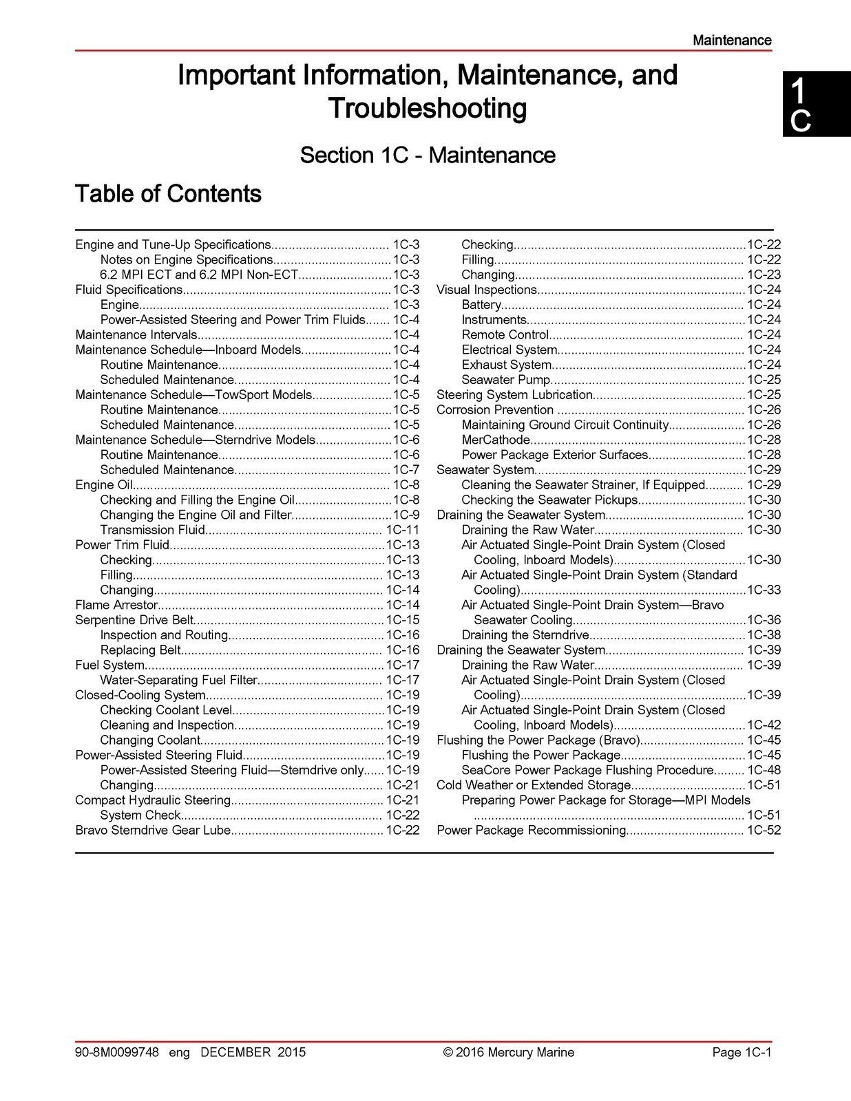 MERCURY 6.2L MERCRUISER SERVICE MANUAL - STEEL WIRE BOUND - PROTECTIVE COVERS