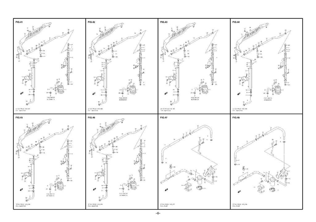 SUZUKI DF150 175T PARTS MANUAL CATALOGUE - STEEL WIRE BOUND - PROTECTIVE COVERS