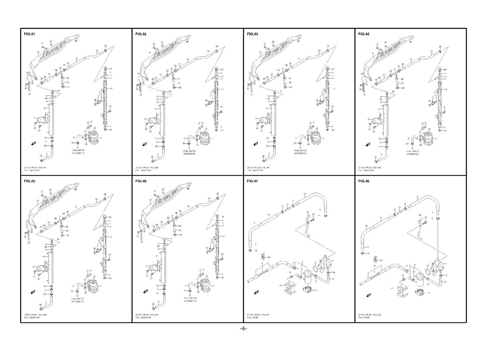 SUZUKI DF150 175T PARTS MANUAL CATALOGUE - STEEL WIRE BOUND - PROTECTIVE COVERS