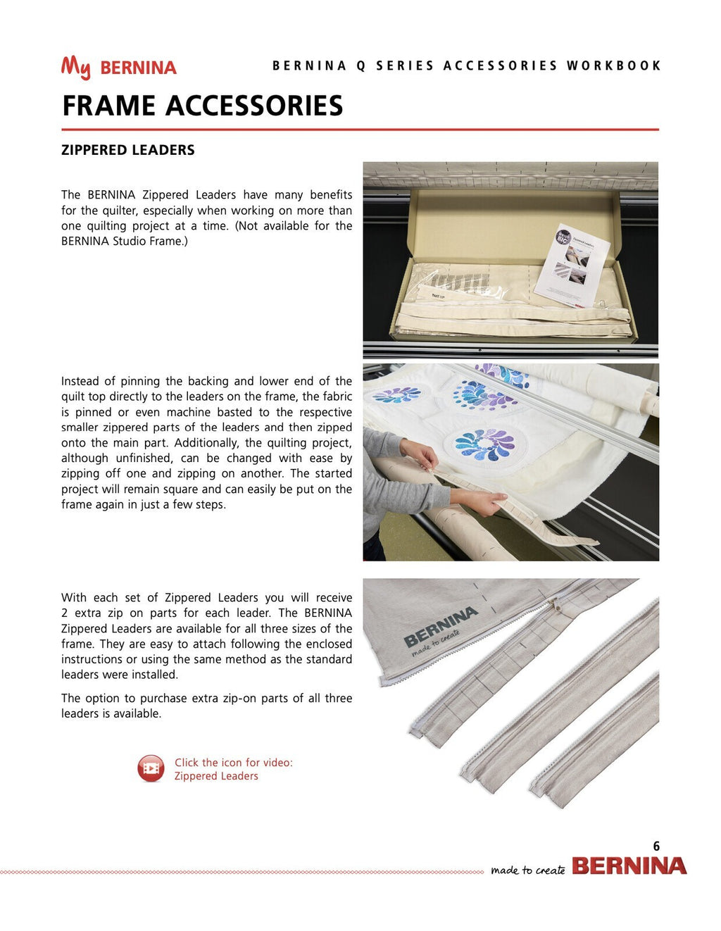 BERNINA Quilting Q Series Accessory Mastery Workbook - WIRE BOUND - TOUGH COVERS